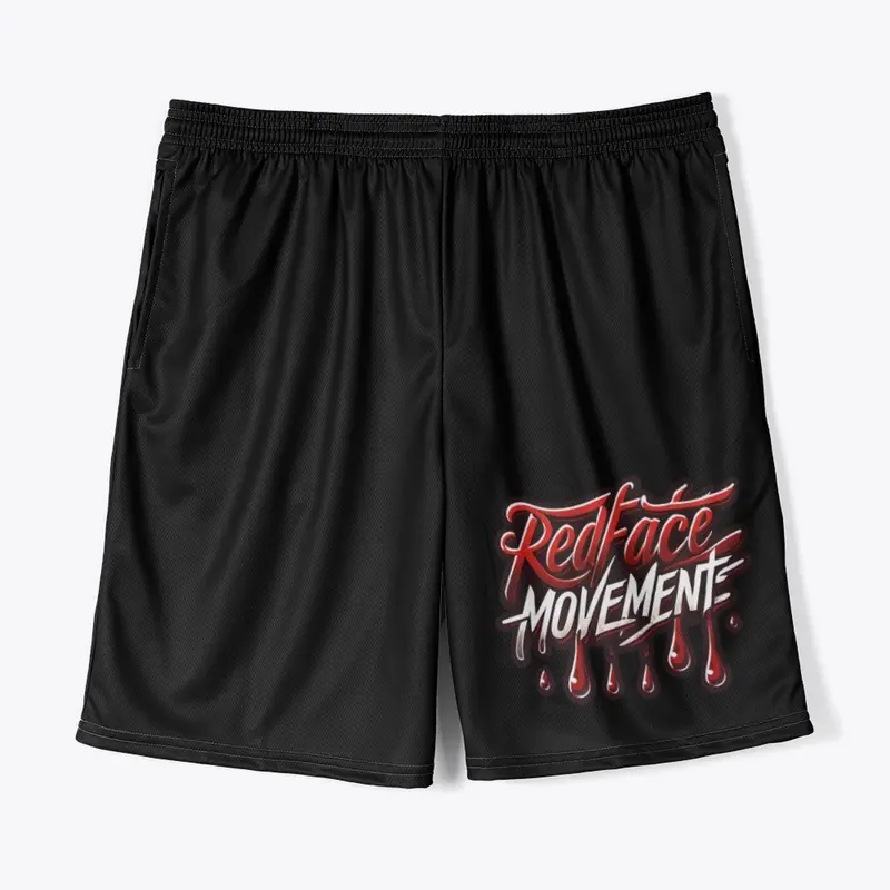 red face b ball shorts 